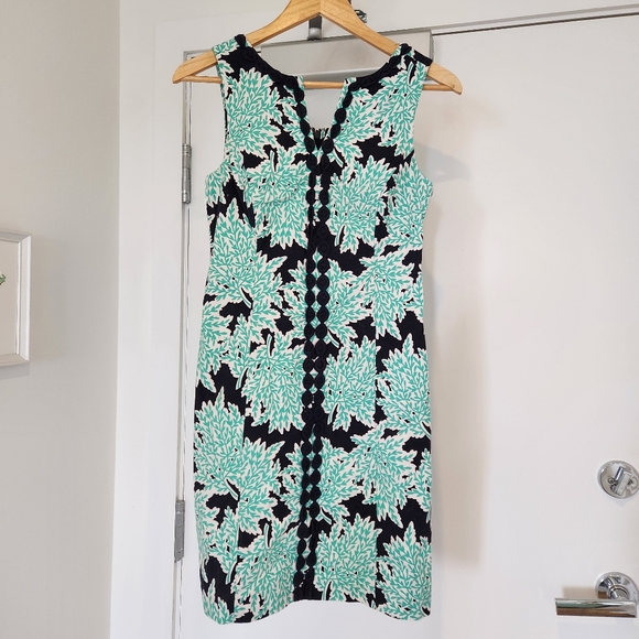 Navy blue and teal dress, size 2 US - Picture 2 of 4